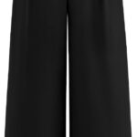 Women Wide Leg Dress Pants 2026 High Waisted Button Pleated Business Casual Trousers Office Work Palazzo Pants