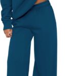 Womens Sweatsuits 2 Piece Set 2026 Casual Winter Long Sleeve Hoodie Loose Wide Leg Sweatpants Fall Tracksuit