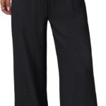Wide Leg Pants for Women Flowy Palazzo Drawstring Elastic Waist Trousers with Pockets Summer Beach Vacation Clothes
