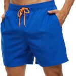 Men's Swim Trunks Quick Dry Beach Shorts with Zipper Pockets and Mesh Lining