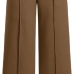 Wide Leg Pants Women Straight Elastic High Waisted Work Slacks Business Casual Pleated Dress Pants Trousers