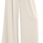 Womens Wide Leg Trousers 2026 Elastic High Waisted Dress Pants Pleated Slacks Flowy Business Work Palazzo Pants