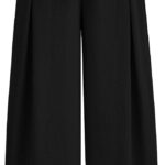 Women's Wide Leg Work Pants Business Casual High Waisted Loose Palazzo Trouser Summer Clothes