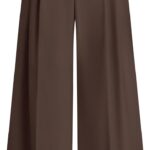 Womens Spring Wide Leg Palazzo Pants 2026 Trendy Loose Button High Waist Pleated Work Business Casual Trousers