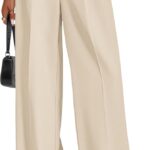 Womens Wide Leg Dress Pants 2026 Business Casual Flowy Work Palazzo Pants High Waisted Slacks Trousers