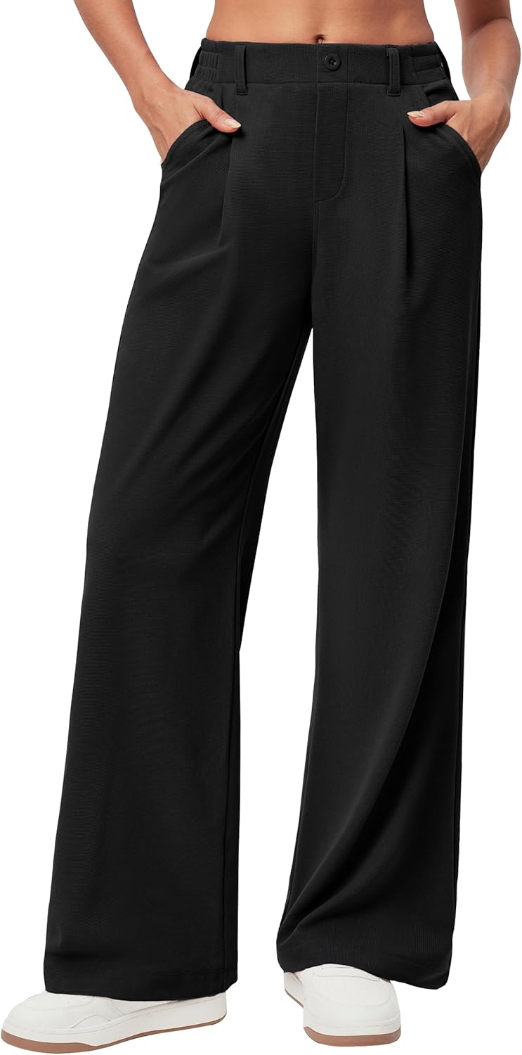 718itE4zCBL._AC_SL1500_.jpg Wide Leg Pants Woman Stretchy Work Dress Pants Women Trendy 2026 Business Casual Outfits Comfort Fit Slacks Trousers - Image 1