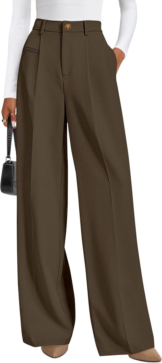 71rec7hW9ML._AC_SL1500_.jpg Womens Wide Leg Dress Pants 2026 Business Casual Flowy Work Palazzo Pants High Waisted Slacks Trousers - Image 1
