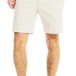 Men's Classic Fit Flat Front Stretch Solid Chino Deck Short