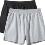 Mens Lounge Shorts 4 inch Pajama Lightweight Cotton Sp Bottoms with Pockets